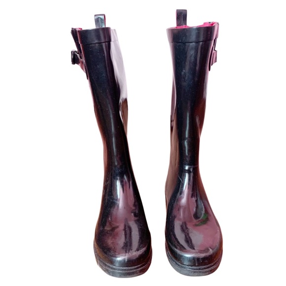 Black Patent Rain Boots - Picture 1 of 6